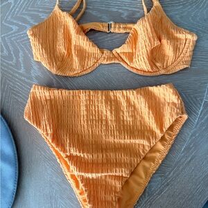 Montce Orange Textured Bikini Set